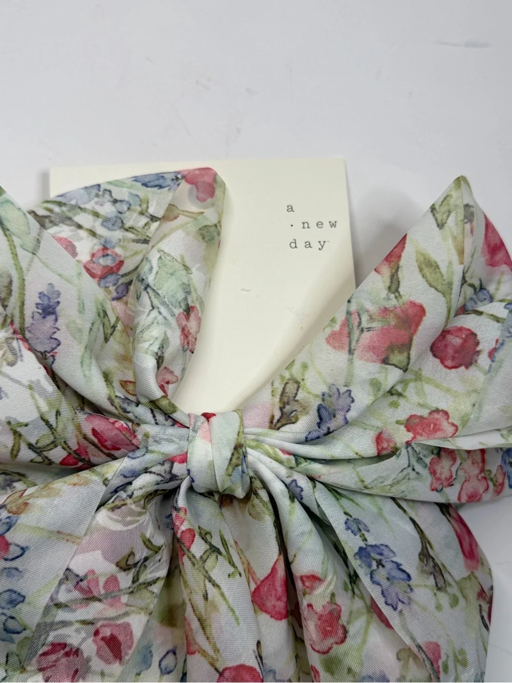 a new day Floral Bow Hair Scarf in Pink, Green & Blue